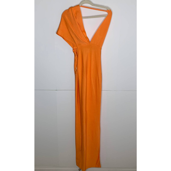 House of CB Clemence Maxi Orange Bandage Dress Womens Large - Picture 8 of 16